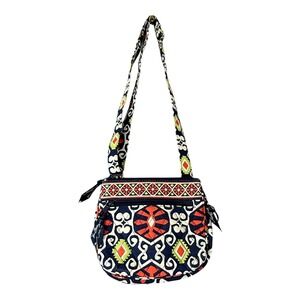 Vera Bradley Crossbody Bag Womens One Size Navy Quilted Cotton ID Window Print